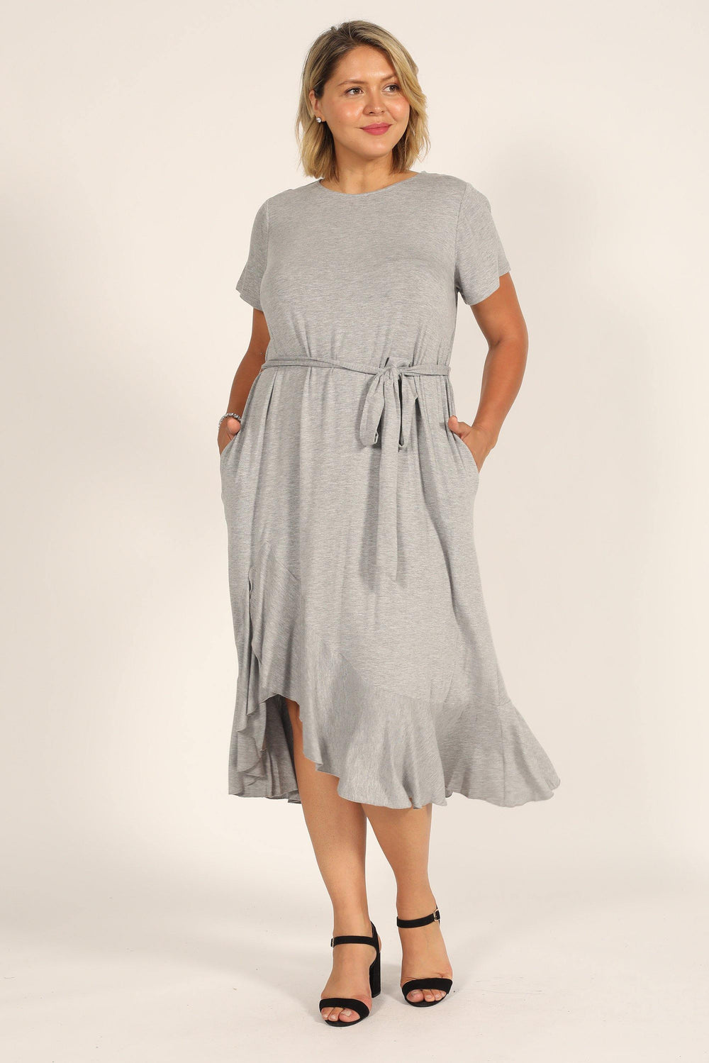 London Times Short Plus Size High Low Dress T5769W - The Dress Outlet