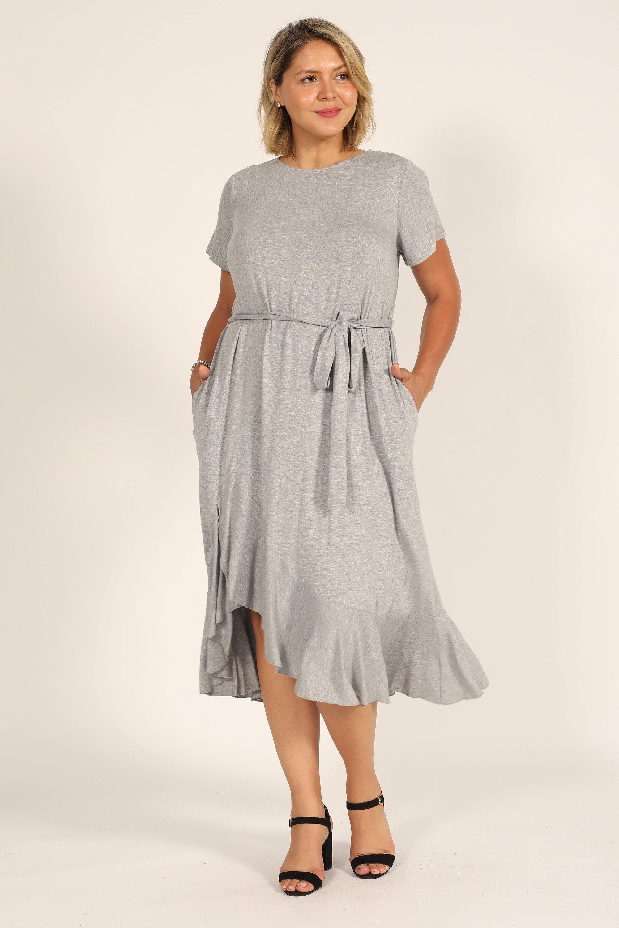 London Times Short Plus Size High Low Dress T5769W - The Dress Outlet