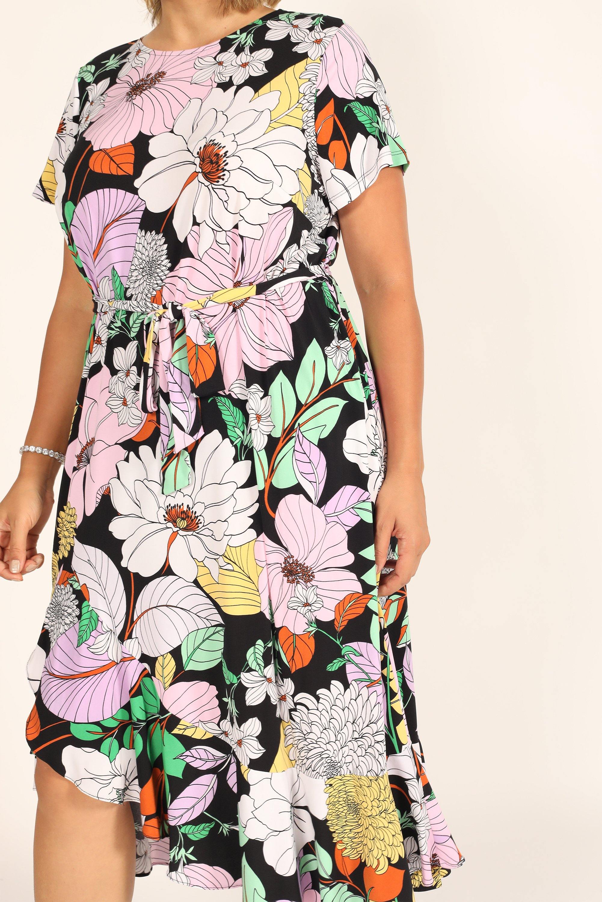 London Times Short Sleeve Floral Print Dress T5729W - The Dress Outlet