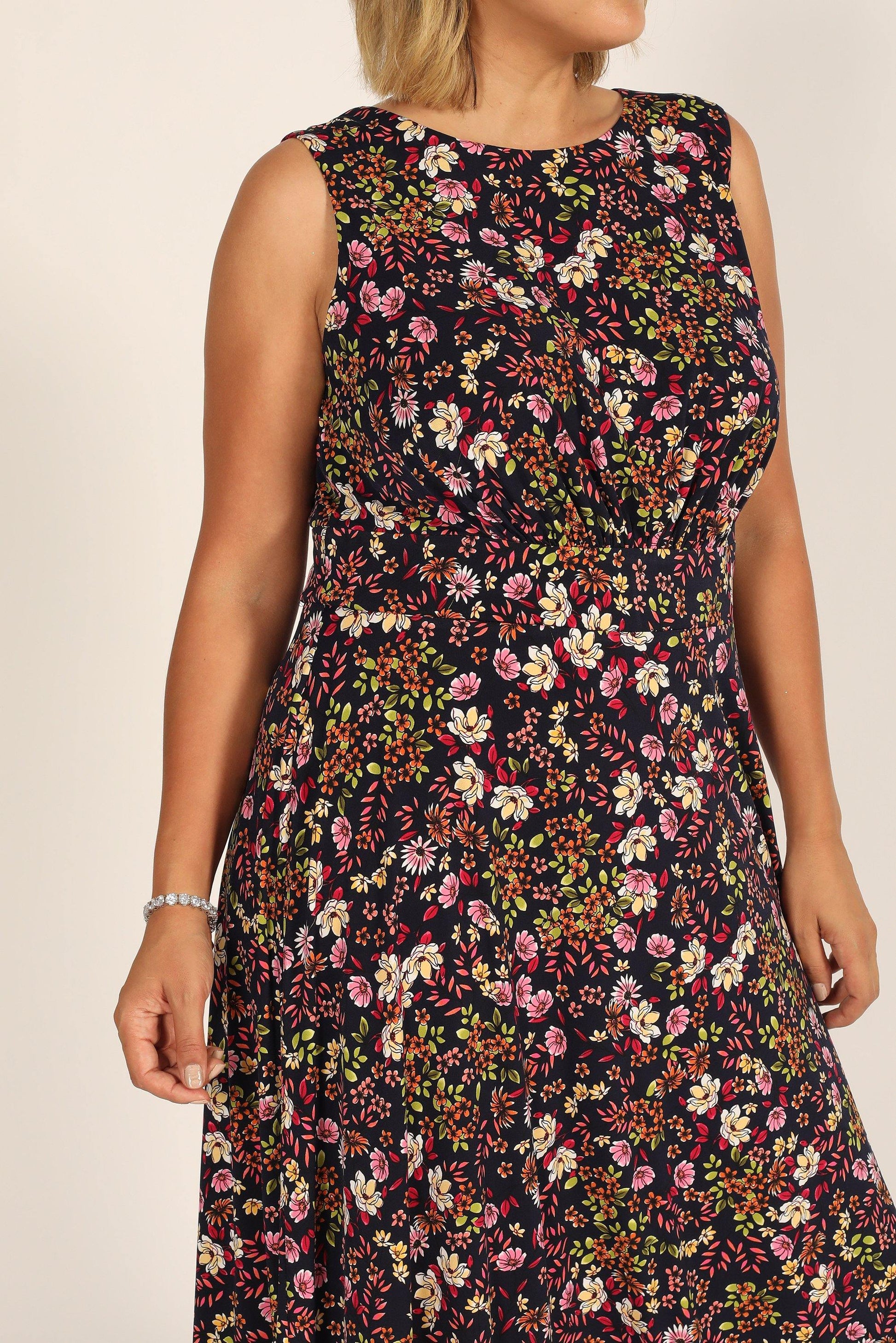 London Times Short Sleeveless Floral Dress T5770W