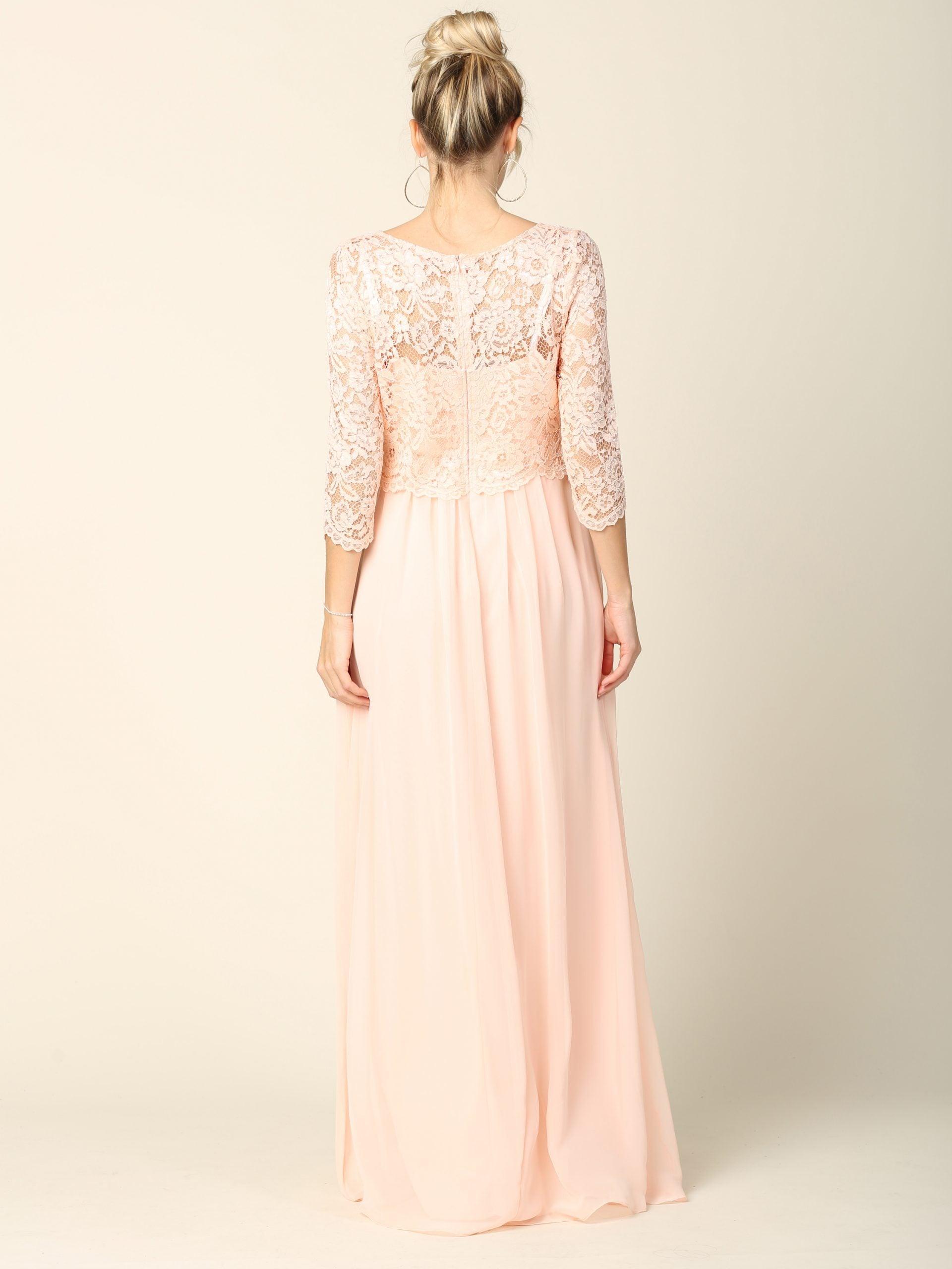 Long 3/4 Sleeve Mother of the Bride Chiffon Dress Sale