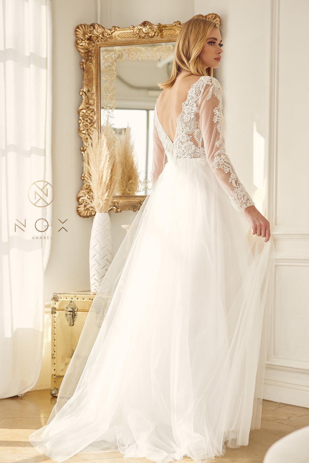 Long A-Line Wedding Gown - The Dress Outlet
