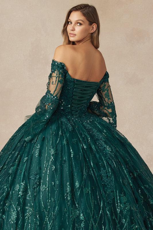 Long Ball Gown Quinceanera Dress - The Dress Outlet