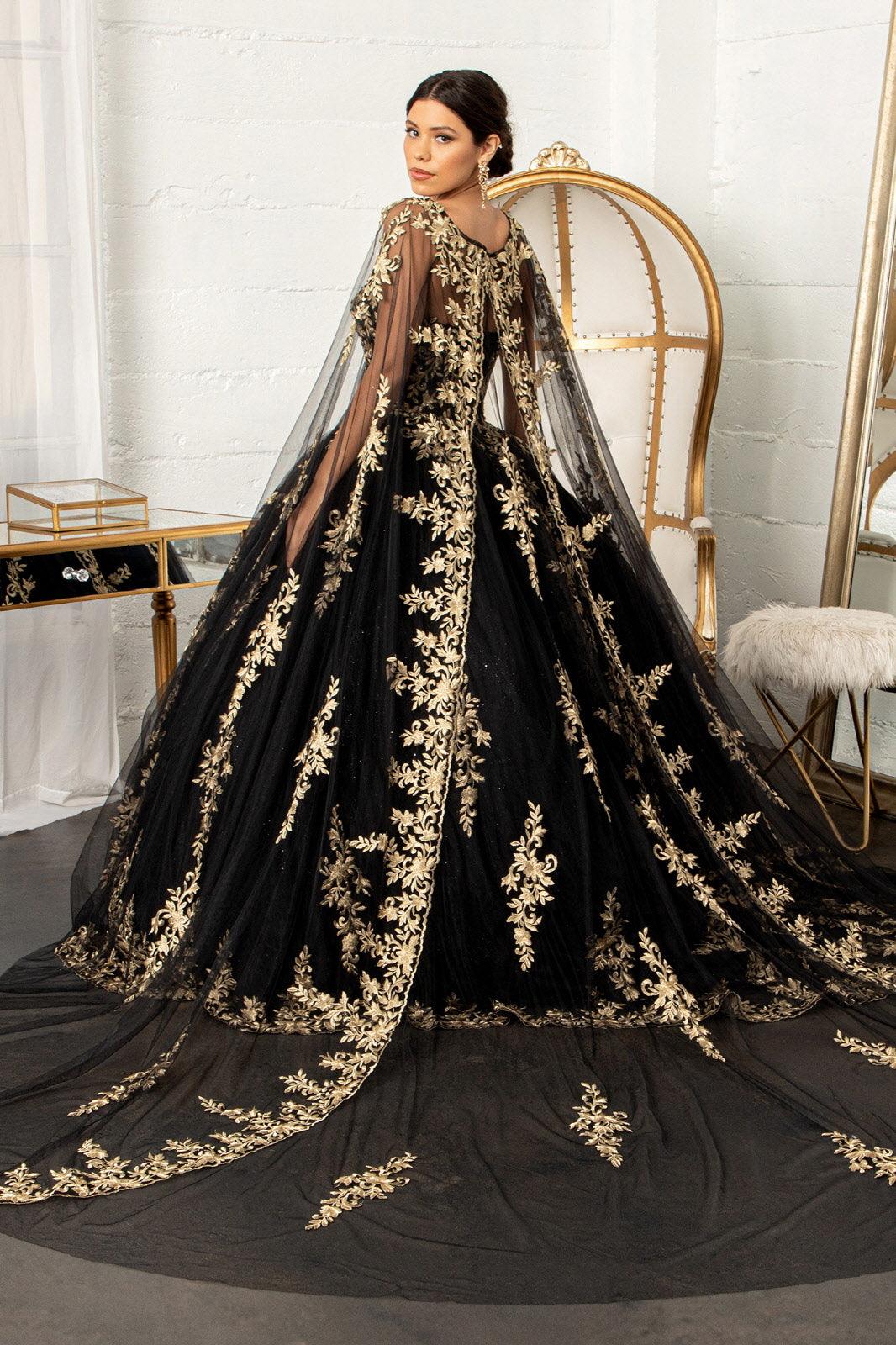 Buy Kallista Cape Gown in Bronze Black by Designer SCARLET SAGE Online at  Ogaan.com