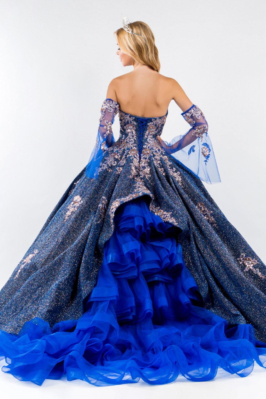 Long Ball Gown Strapless Quinceanera Dress - The Dress Outlet
