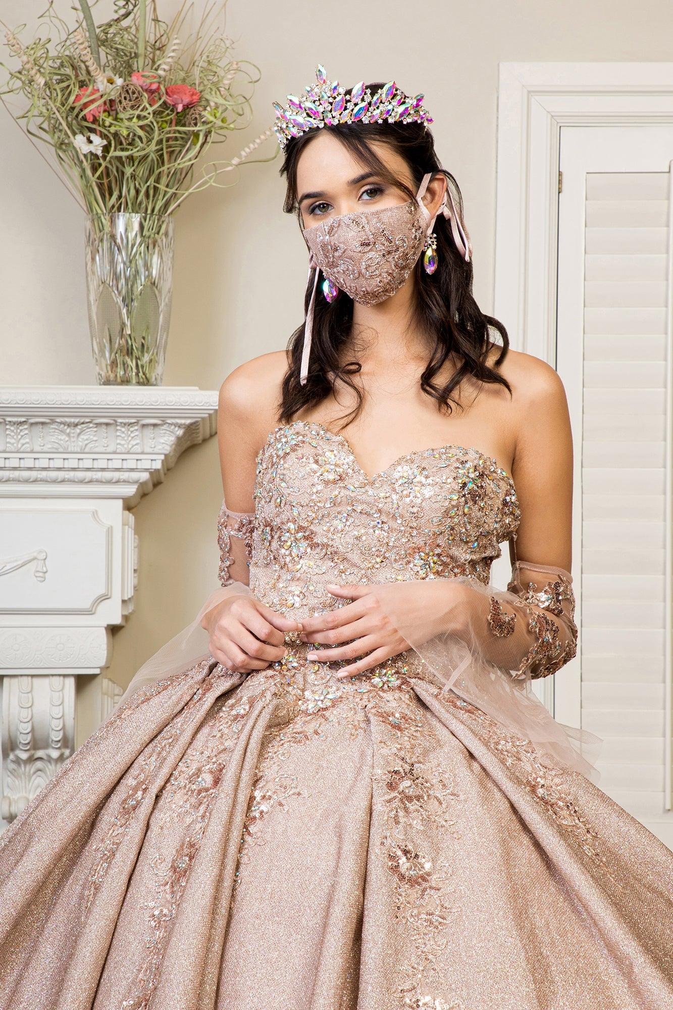 Long Ball Gown Strapless Quinceanera Dress - The Dress Outlet