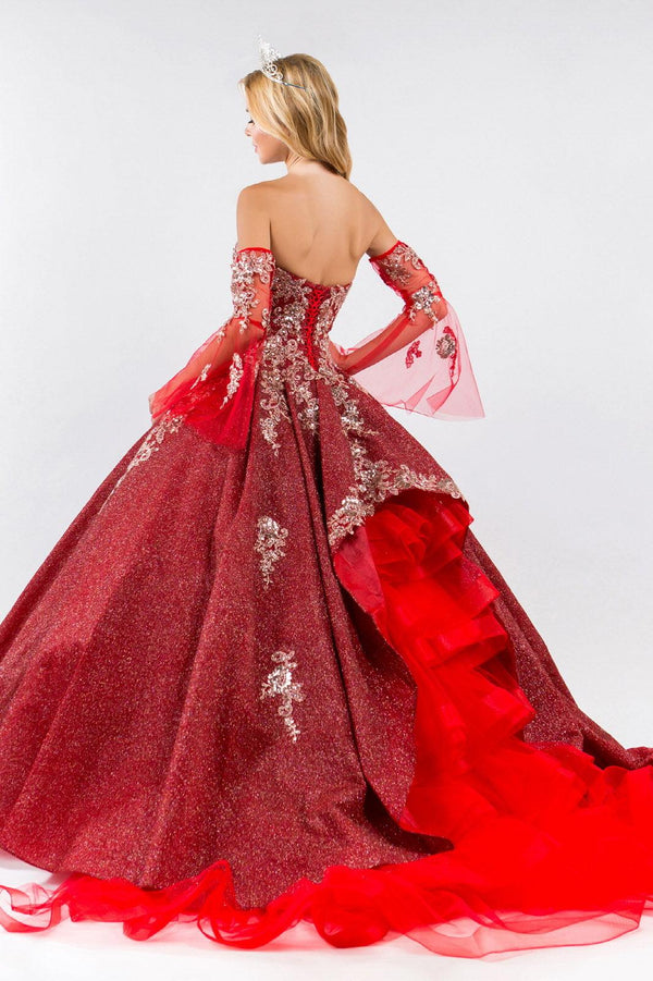 Long Ball Gown Strapless Quinceanera Dress - The Dress Outlet