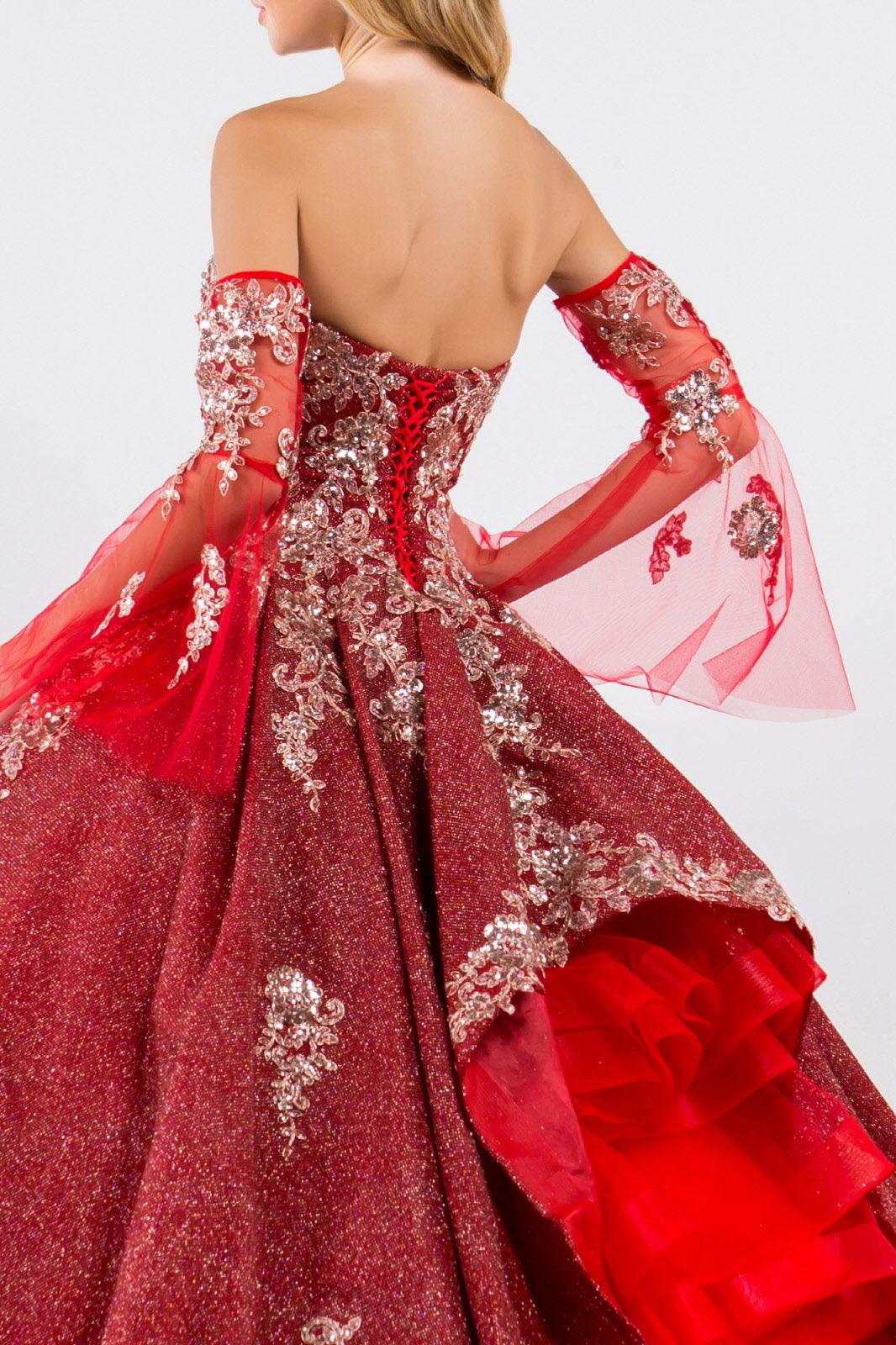 Long Ball Gown Strapless Quinceanera Dress - The Dress Outlet
