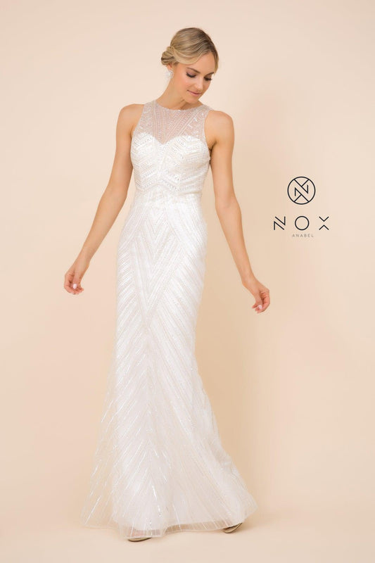 Long  Bridal Gown Sleeveless Formal Wedding Dress Sale - The Dress Outlet