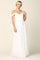 Long Bridesmaids Pleated Off Shoulder Chiffon Gown - The Dress Outlet