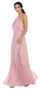 Long Bridesmaids Ruffle Halter Chiffon Dress - The Dress Outlet