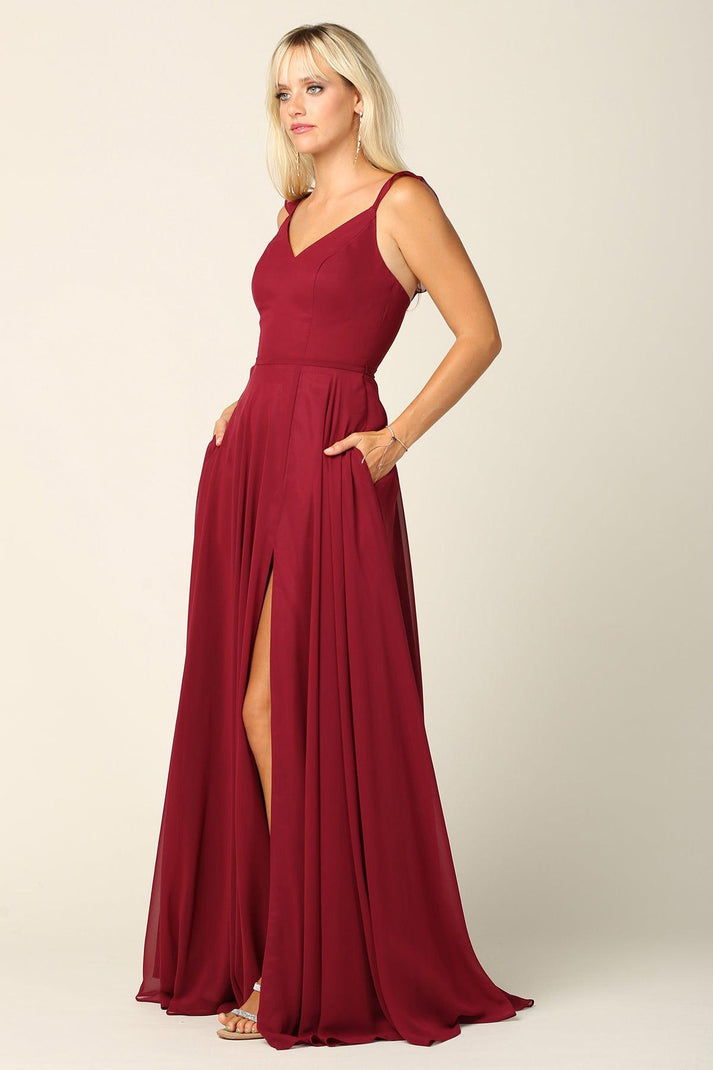 Sage Long Bridesmaids Ruffle Sleeve Chiffon Gown for $127.99 – The ...