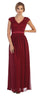 Long Cap Sleeve Mother of the Bride Formal Dress - The Dress Outlet