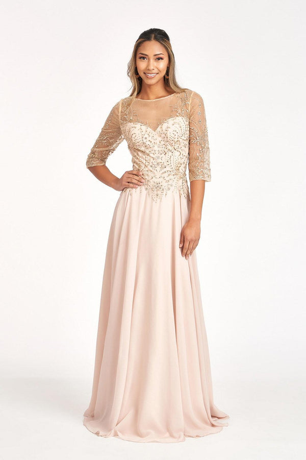 Long Chiffon Mother of the Bride Formal Dress