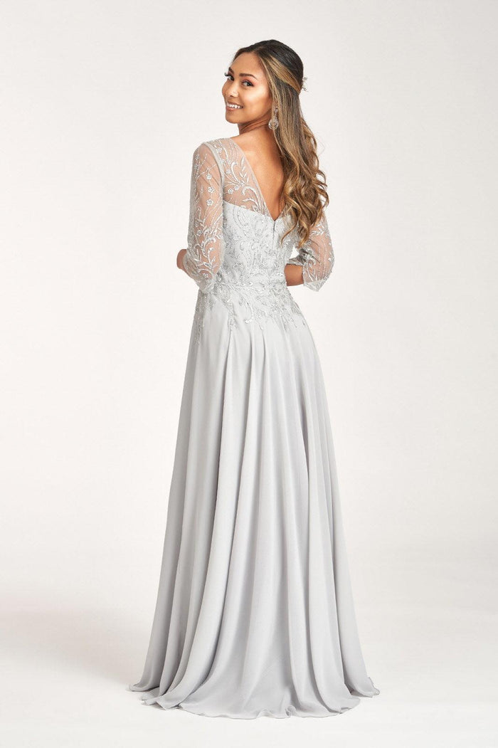 Long Chiffon Mother of the Bride Formal Dress - The Dress Outlet