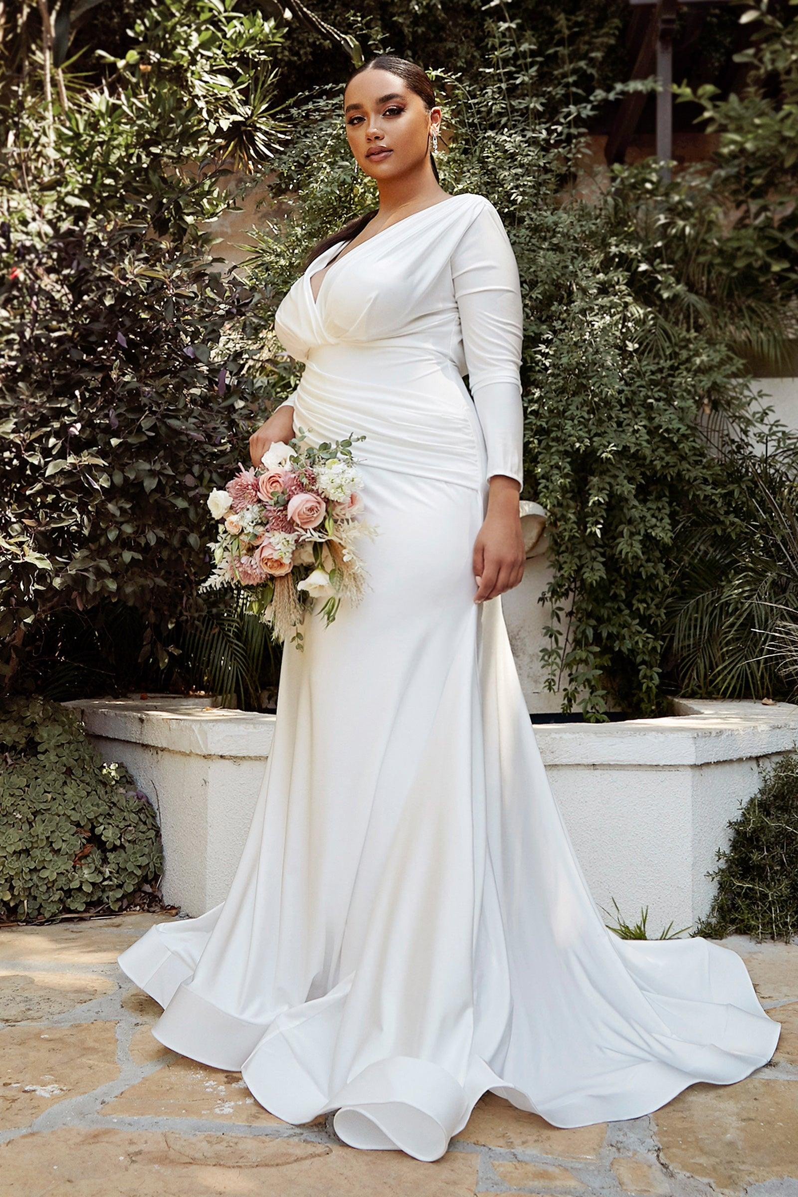 Off White Cinderella Divine CD0169C Long Curve Formal Plus Size Wedding  Dress for $289.0, – The Dress Outlet