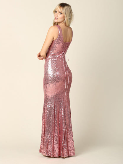 Long Fitted Formal Sleeveless Prom Dress - The Dress Outlet