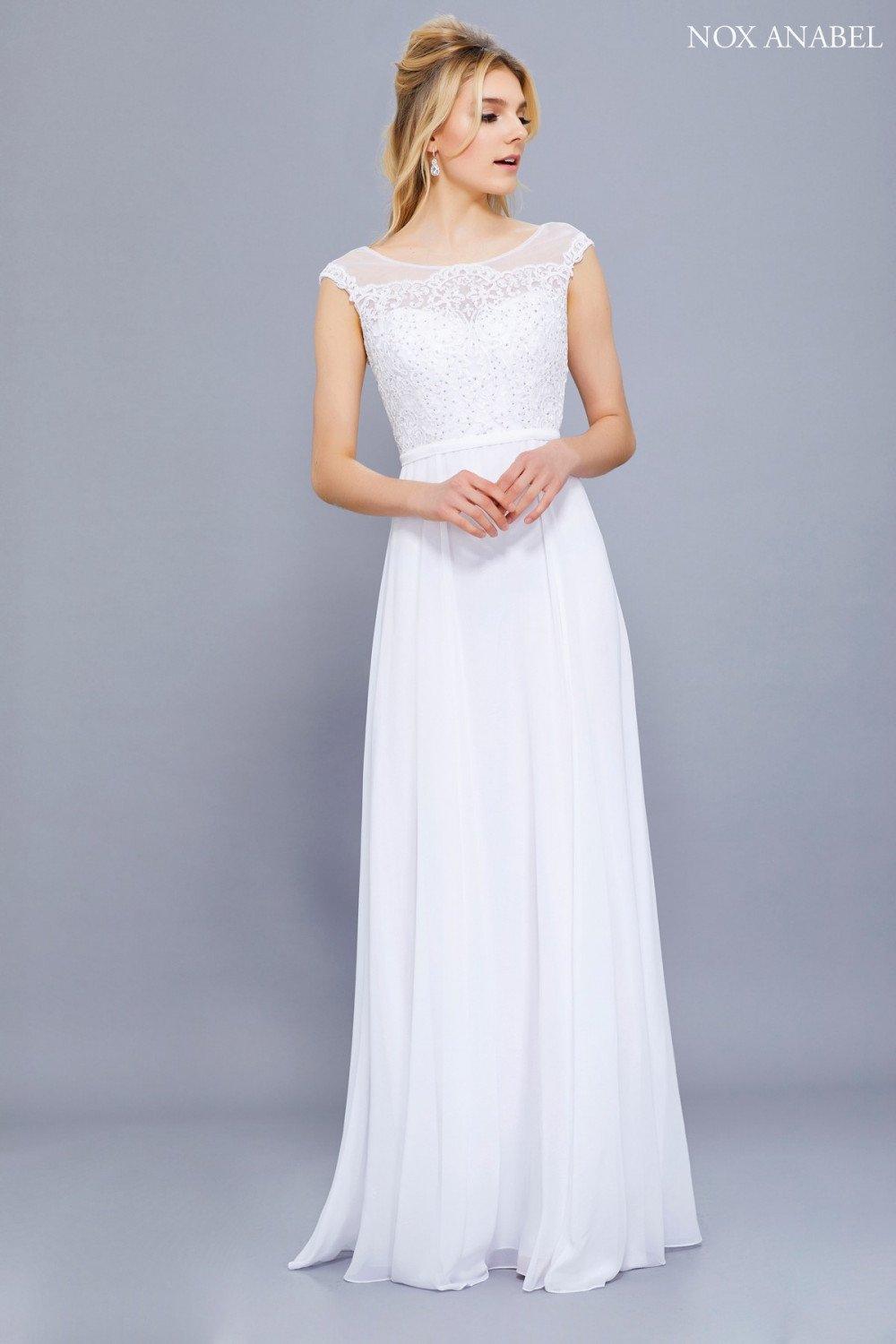 White Formal Long Dress Bridal Sale for $45.99 – The Dress Outlet