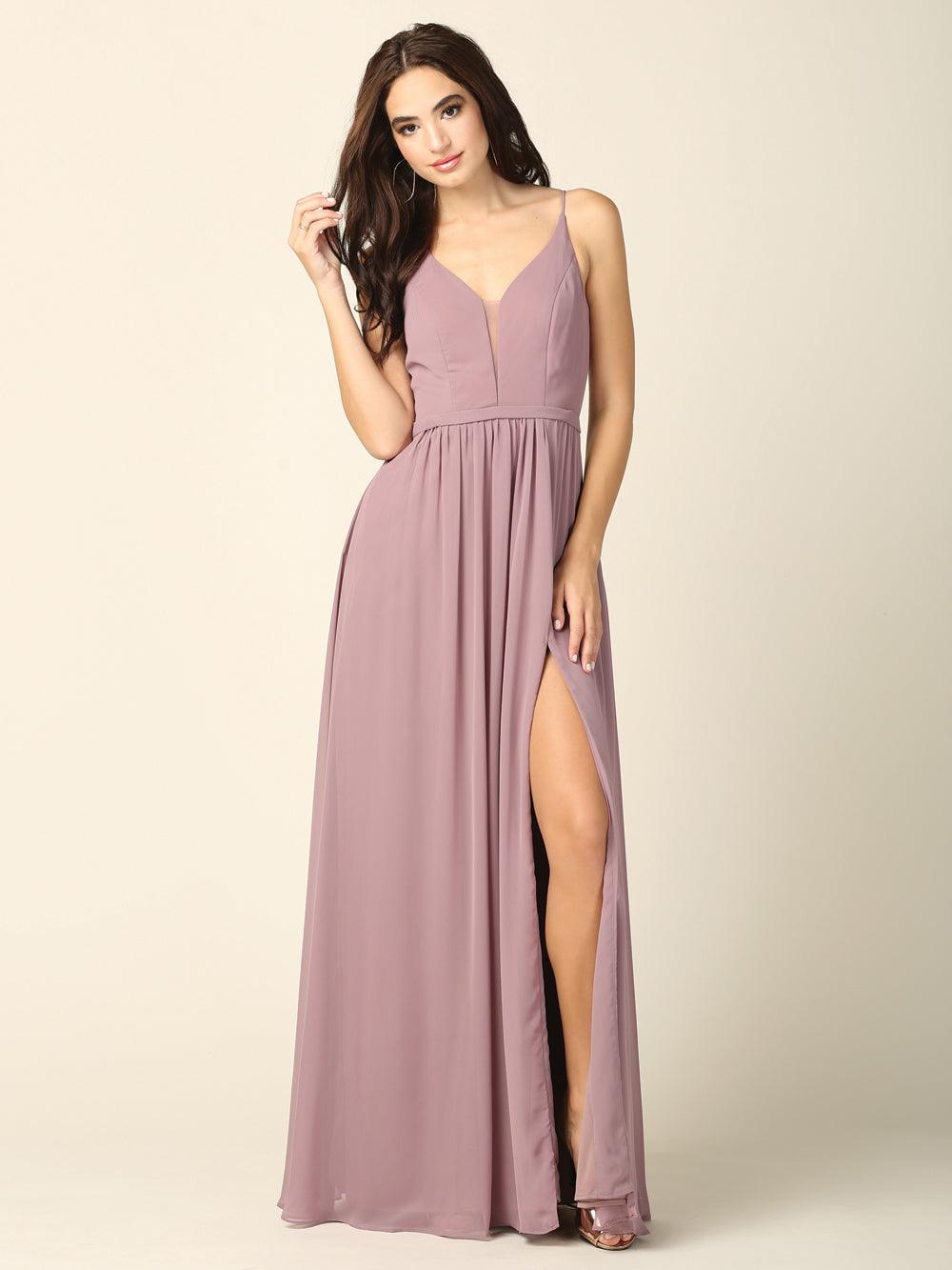 Long Formal Bridesmaids Chiffon Dress
