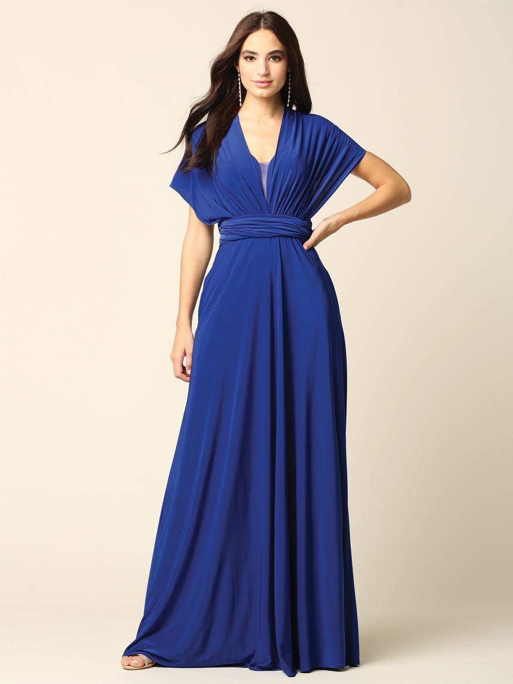 Long Formal Bridesmaids Convertible Wrap Dress