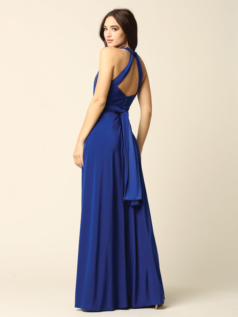 Long Formal Bridesmaids Convertible Wrap Dress