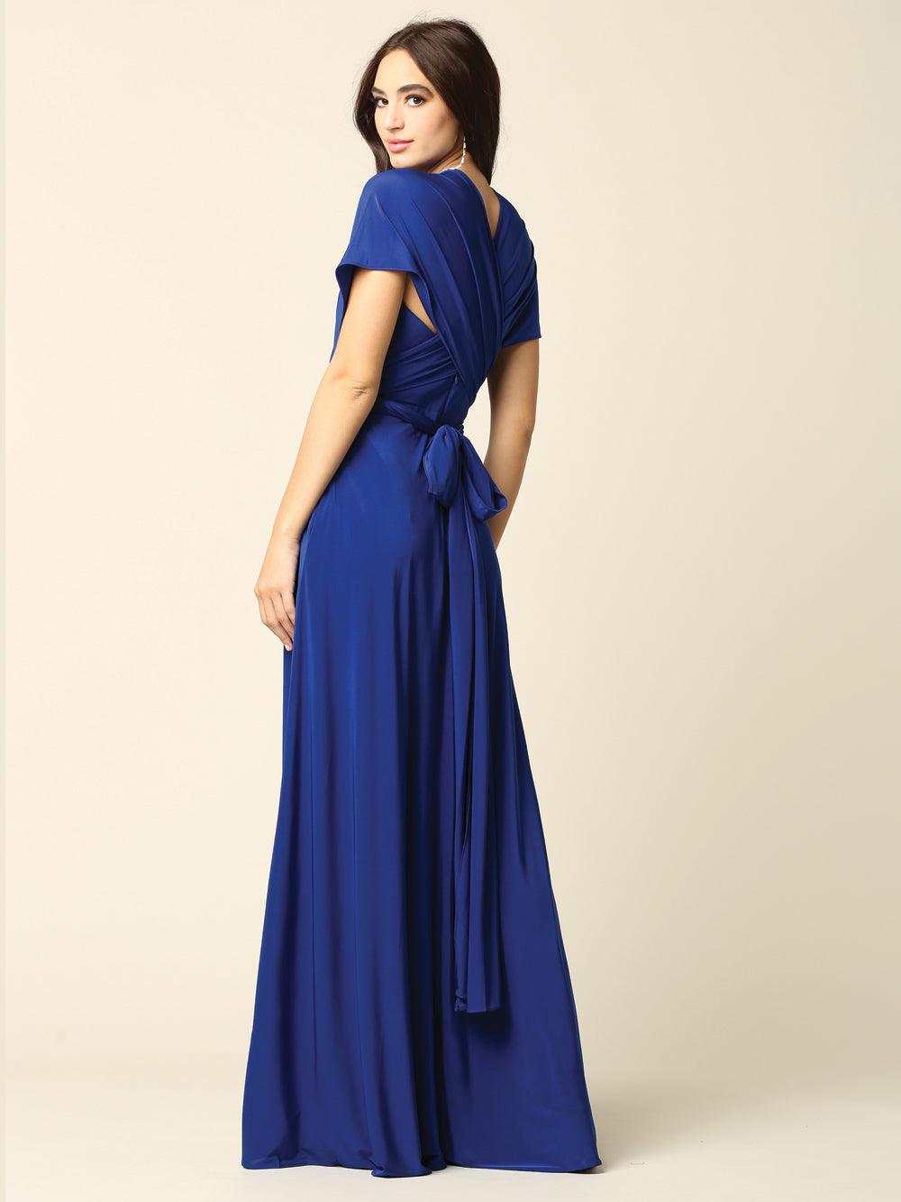 Long Formal Bridesmaids Convertible Wrap Dress