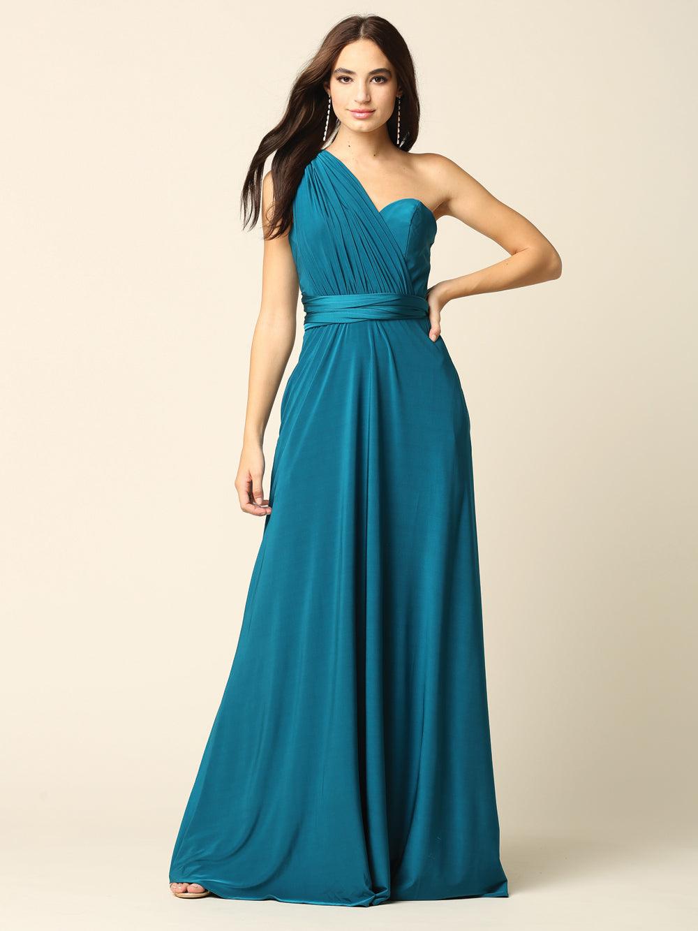 Long Formal Bridesmaids Convertible Wrap Dress