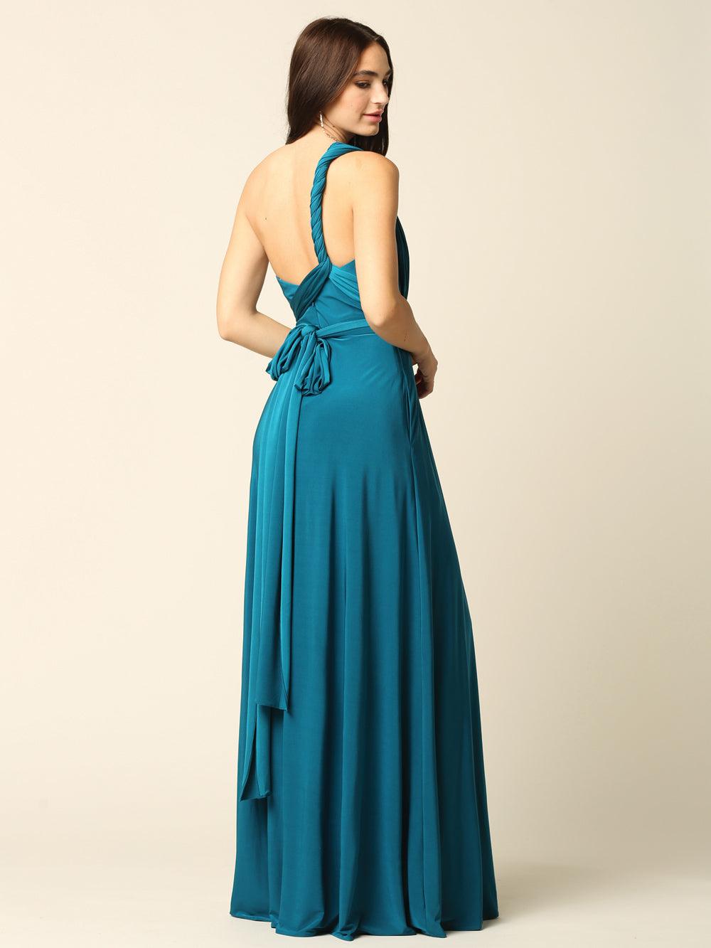 Long Formal Bridesmaids Convertible Wrap Dress