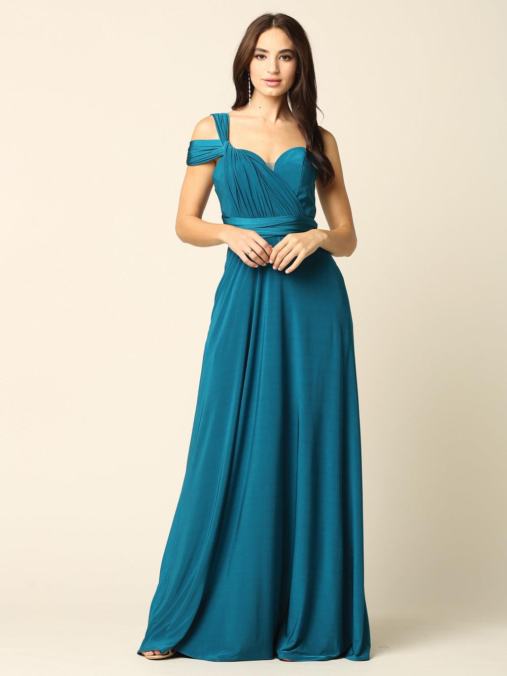 Long Formal Bridesmaids Convertible Wrap Dress