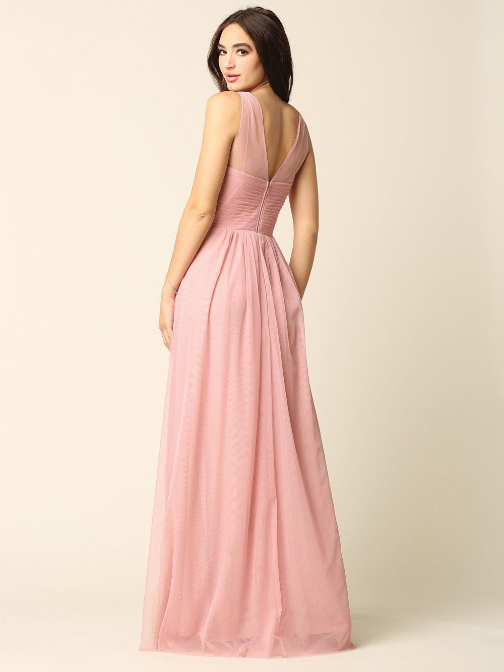 Long Formal Bridesmaids Sleeveless Tulle Dress