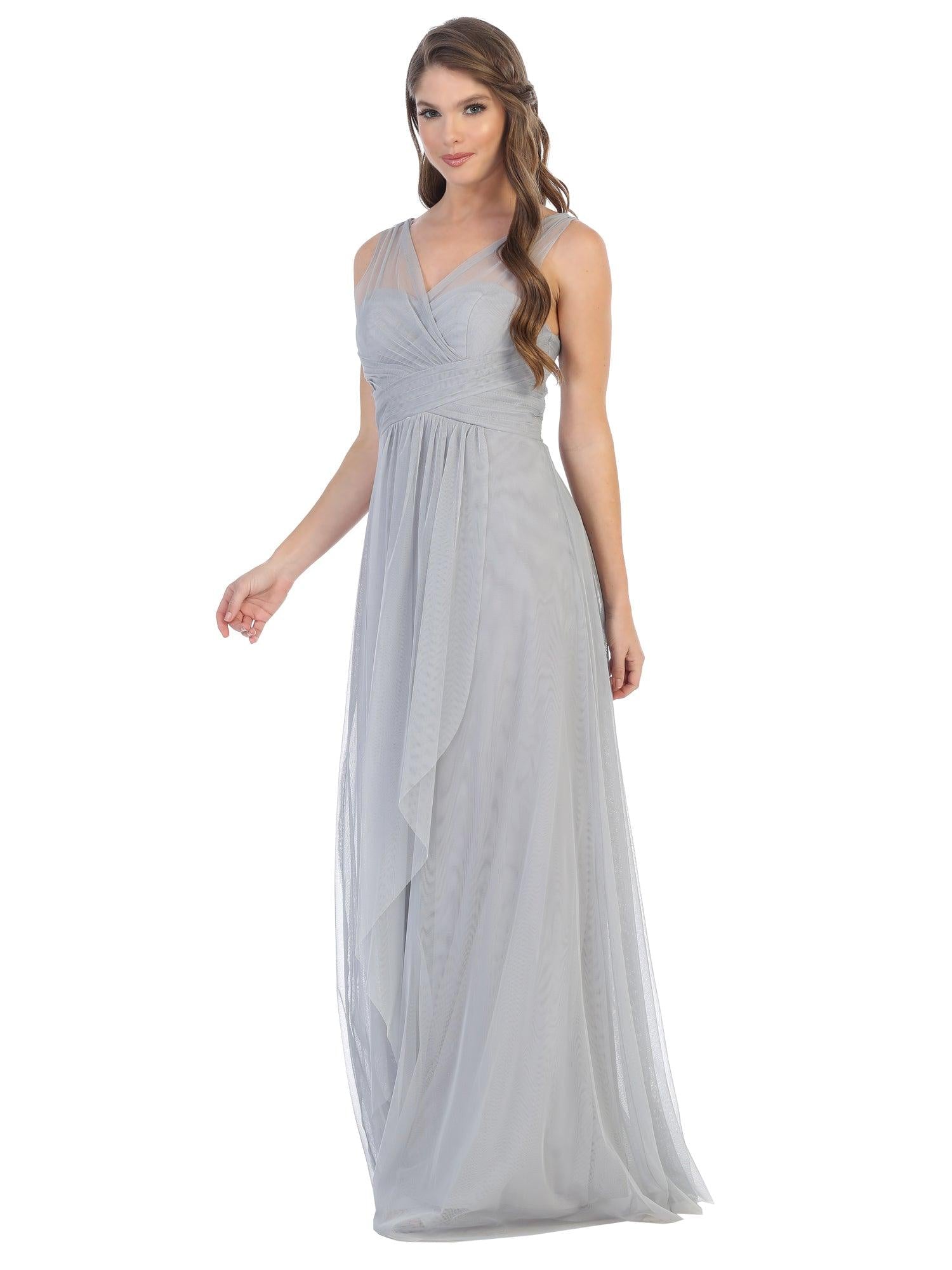 Long Formal Bridesmaids Sleeveless Tulle Dress