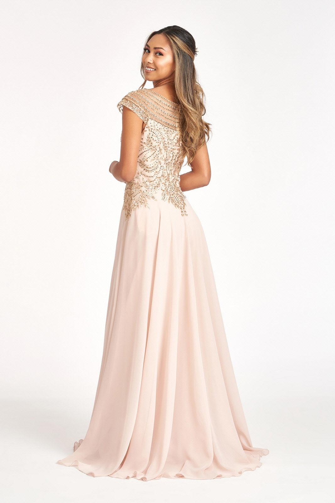 Long Formal Chiffon Mother of the Bride Dress Champagne