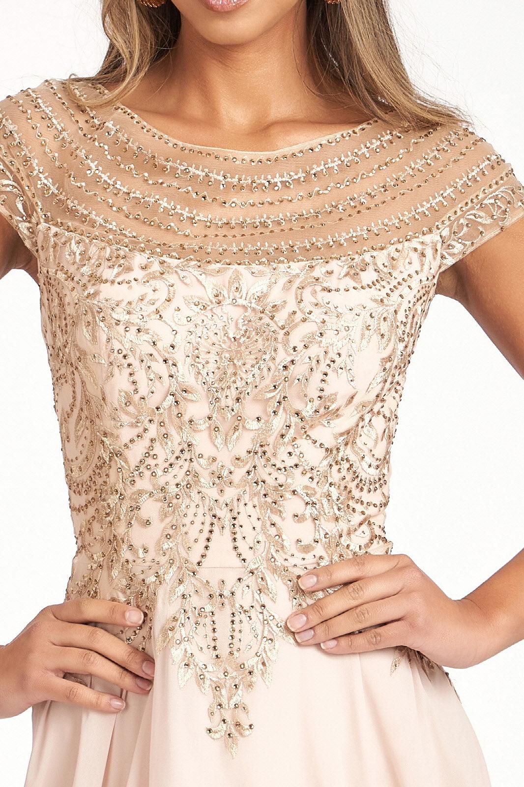 Long Formal Chiffon Mother of the Bride Dress Champagne