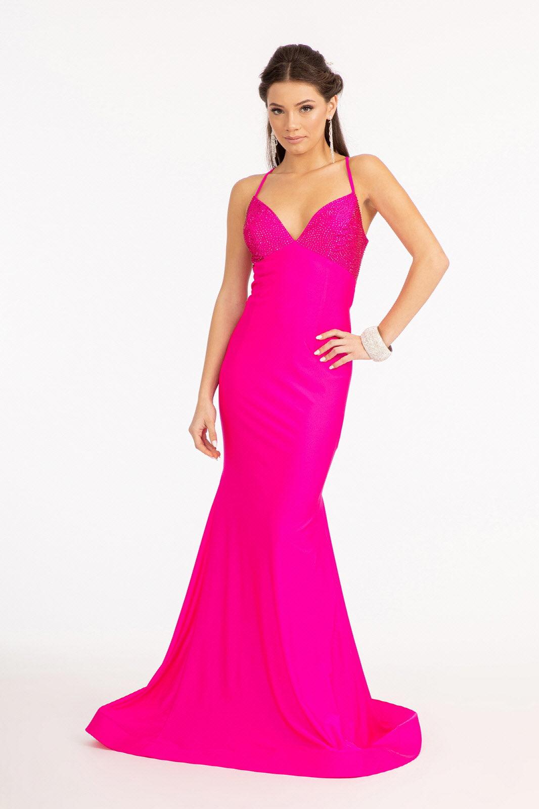 Long Formal Mermaid Fit Prom Dress - The Dress Outlet