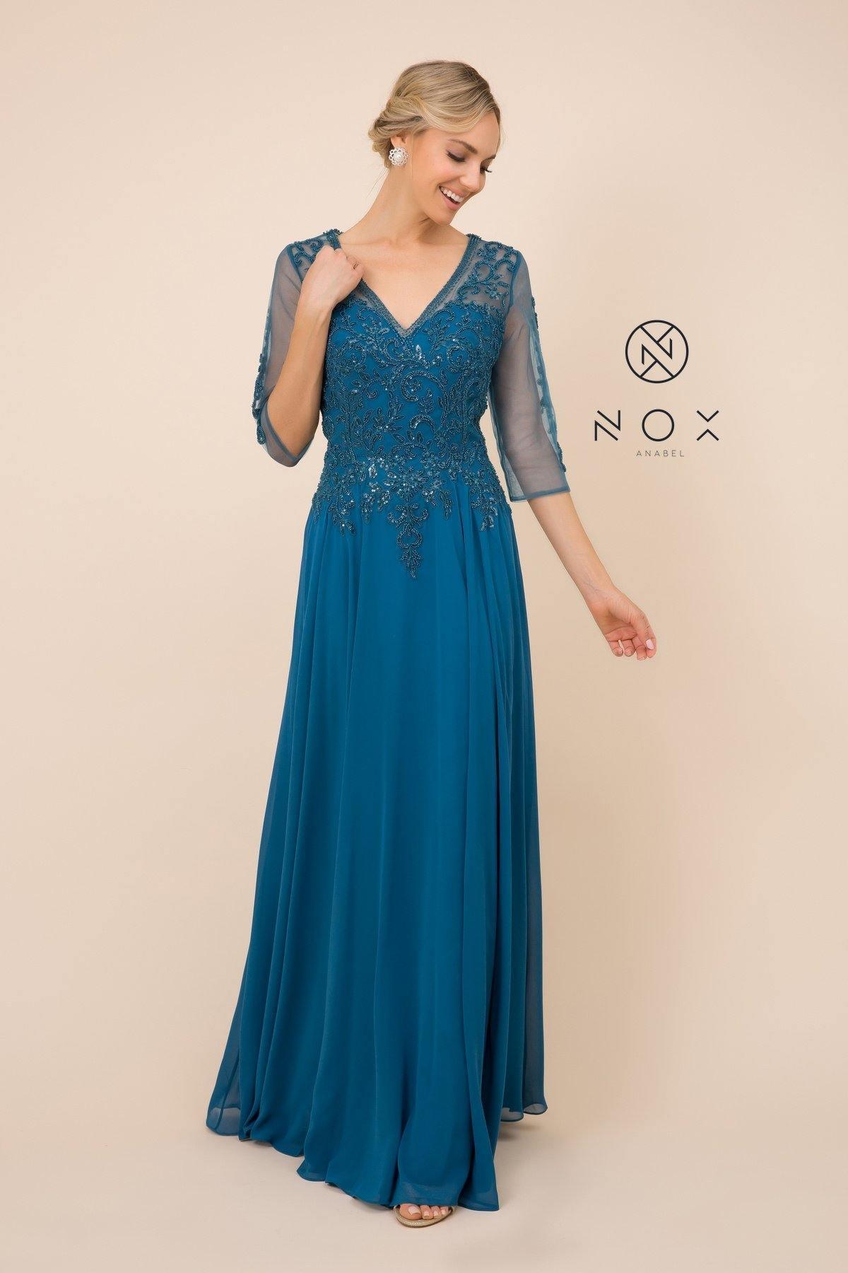 Long Formal Mother of the Bride Plus Size Dress - The Dress Outlet Nox Anabel