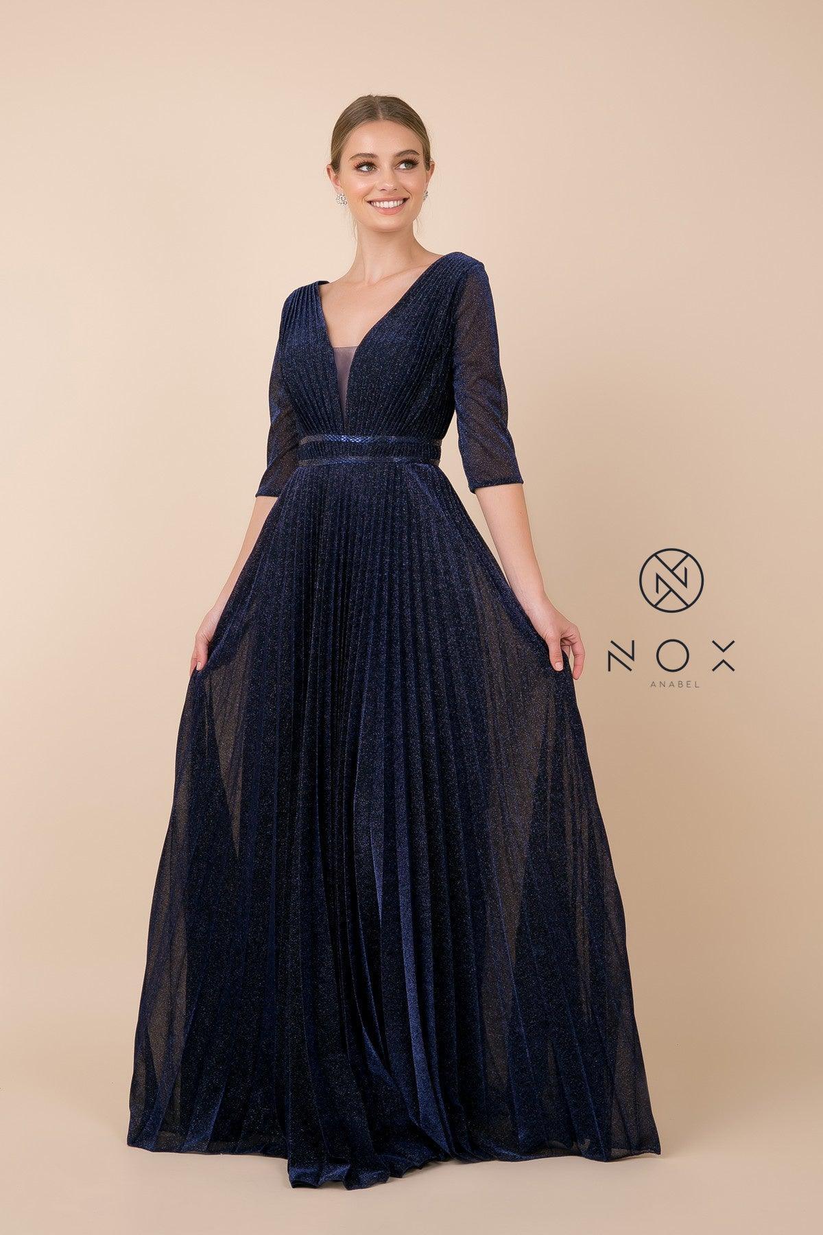 Long Formal Mother of the Bride with Sleeve Dress - The Dress Outlet