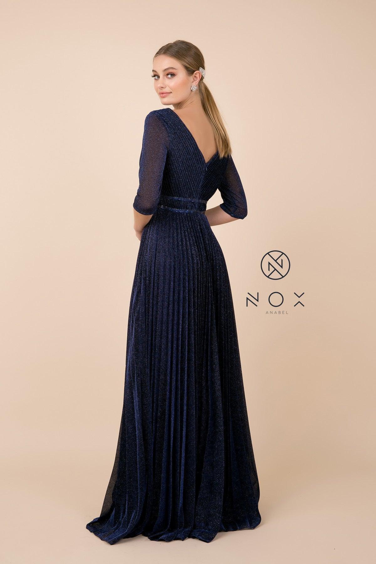 Long Formal Mother of the Bride with Sleeve Dress - The Dress Outlet