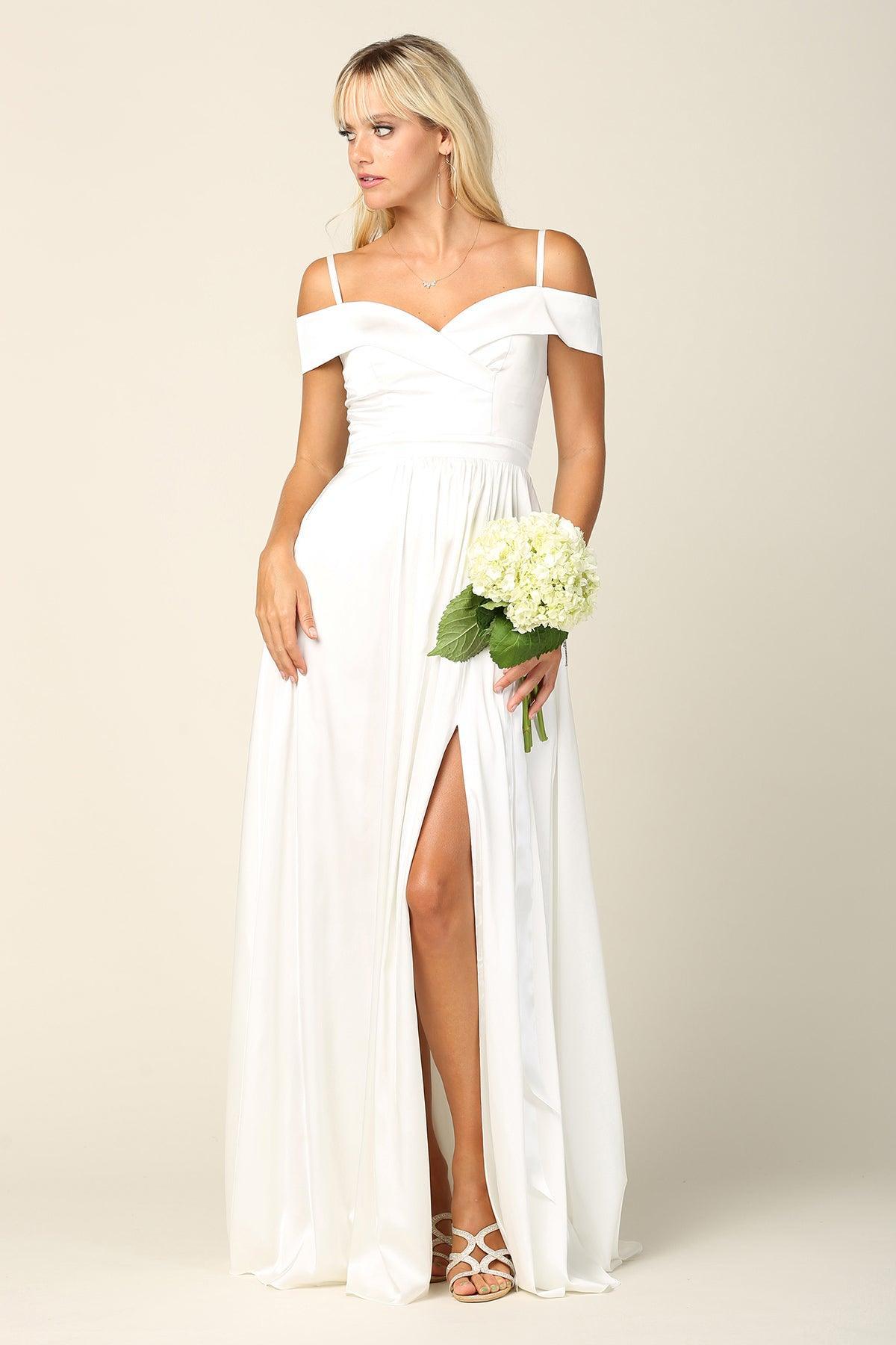 Long Formal Off Shoulder Bridesmaid Dress Sale - The Dress Outlet