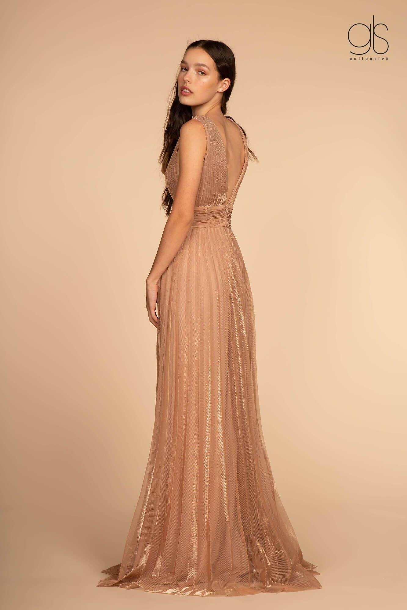 Long Formal Pleaded Empire Waist Prom Dress Sale