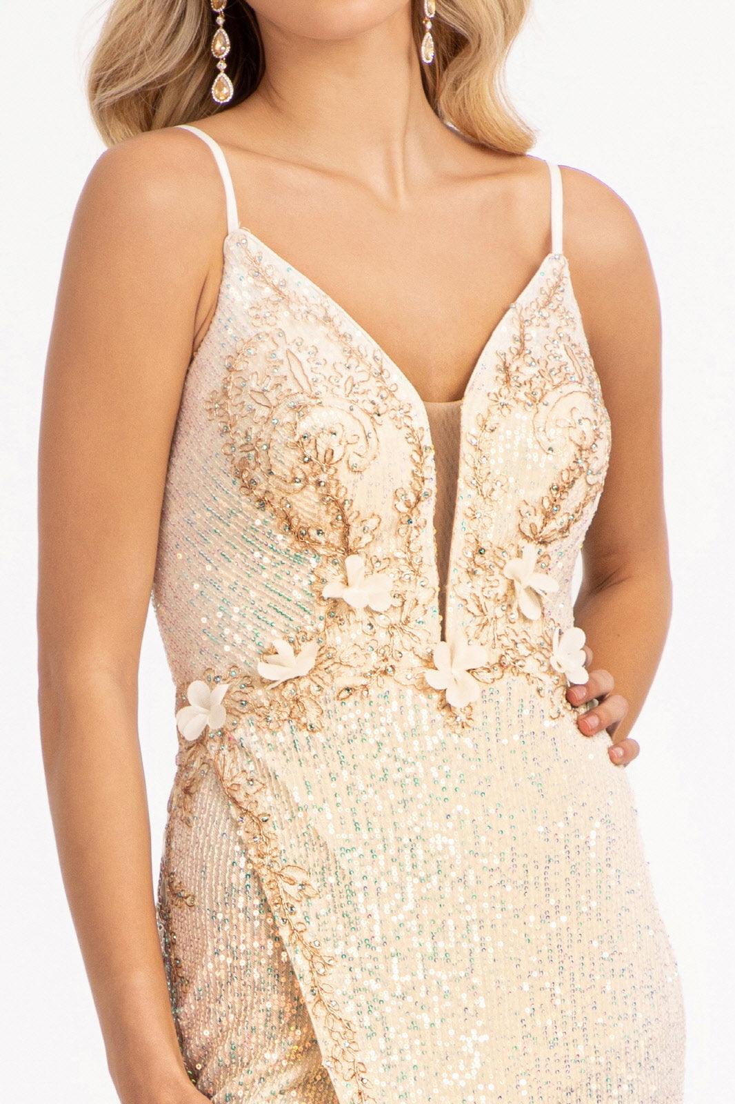 Long Formal Sequined Mermaid Prom Dress