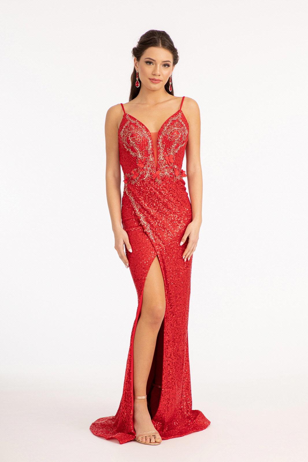 Long Formal Sequined Mermaid Prom Dress