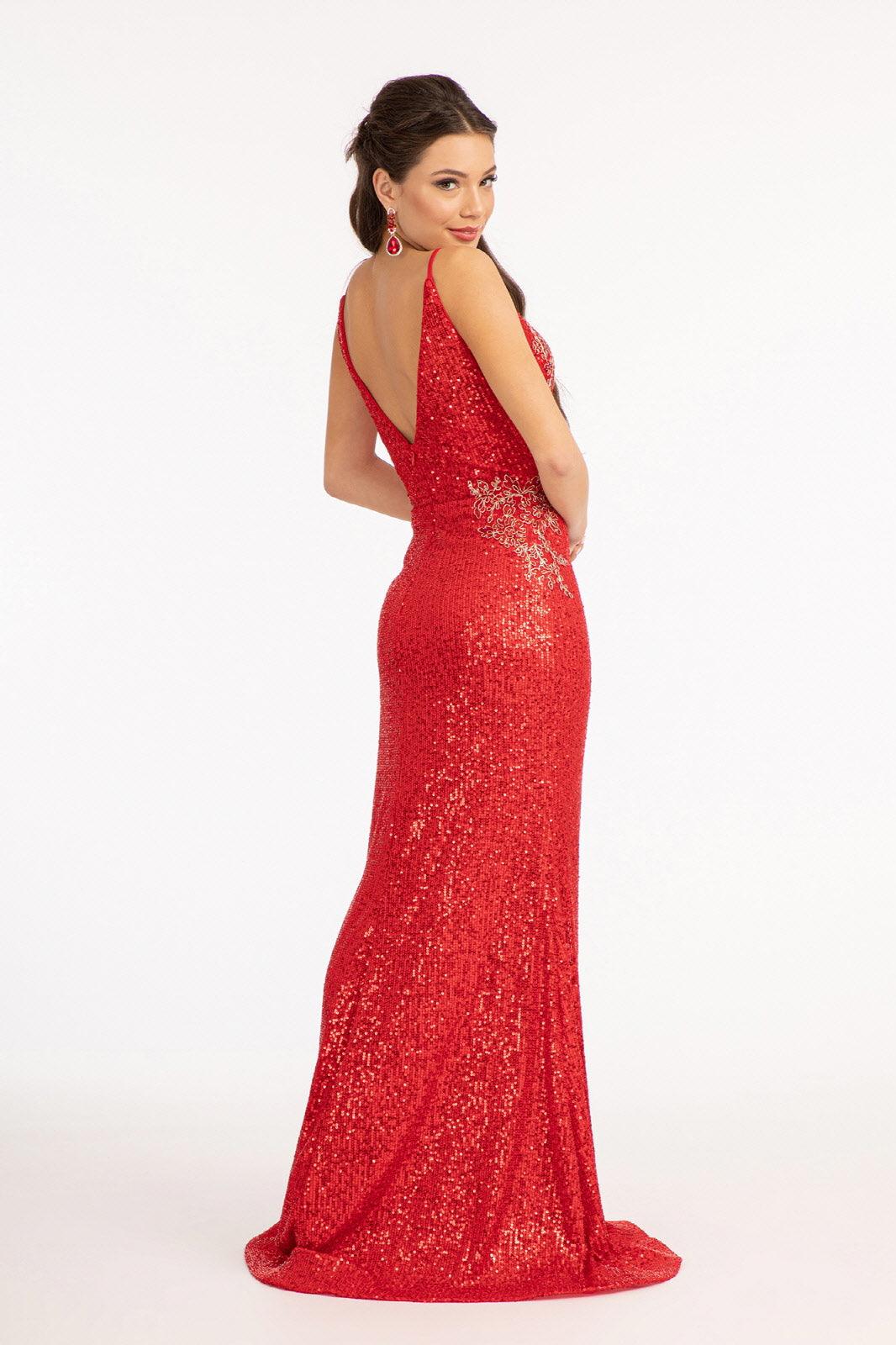 Long Formal Sequined Mermaid Prom Dress