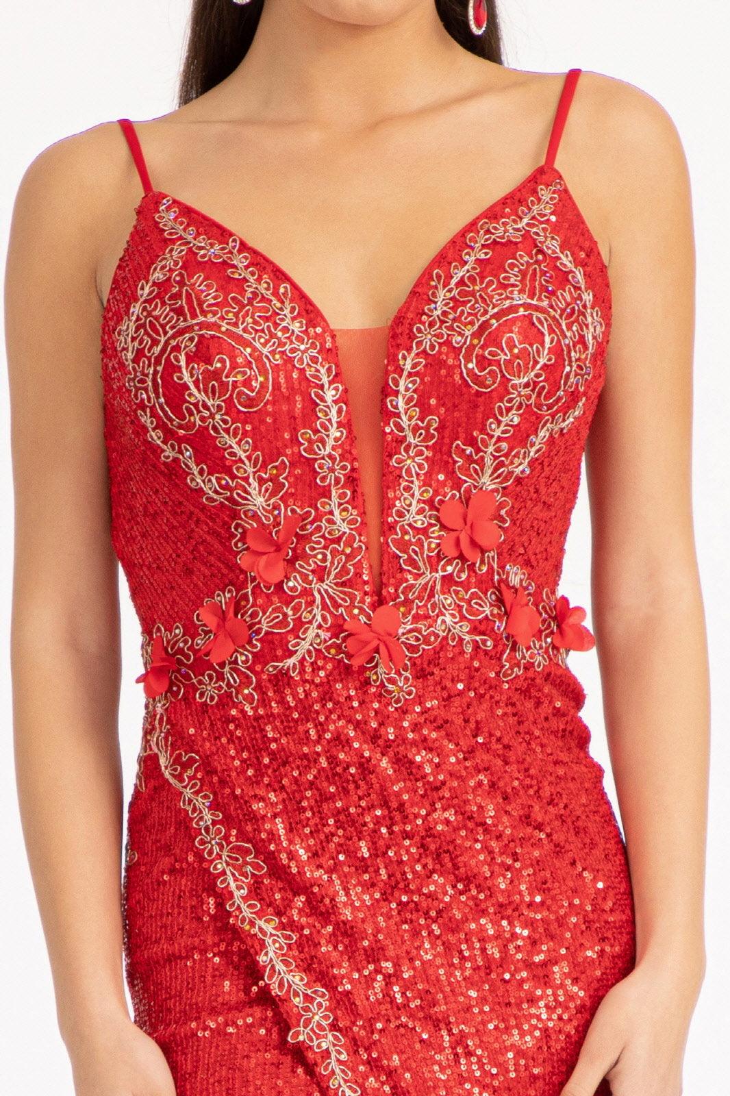 Long Formal Sequined Mermaid Prom Dress