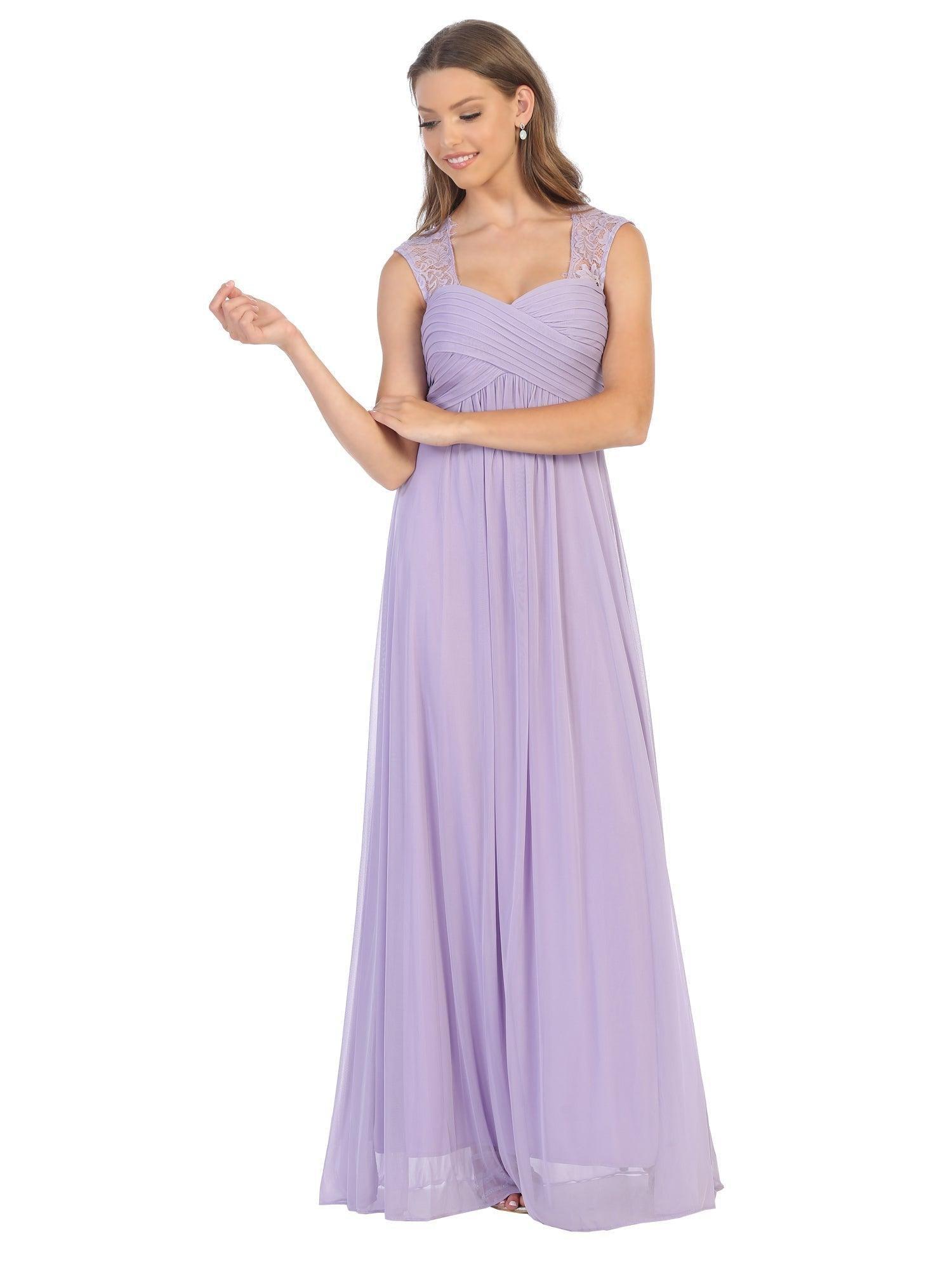 Long Formal Sleeveless Chiffon Bridesmaids Dress - The Dress Outlet