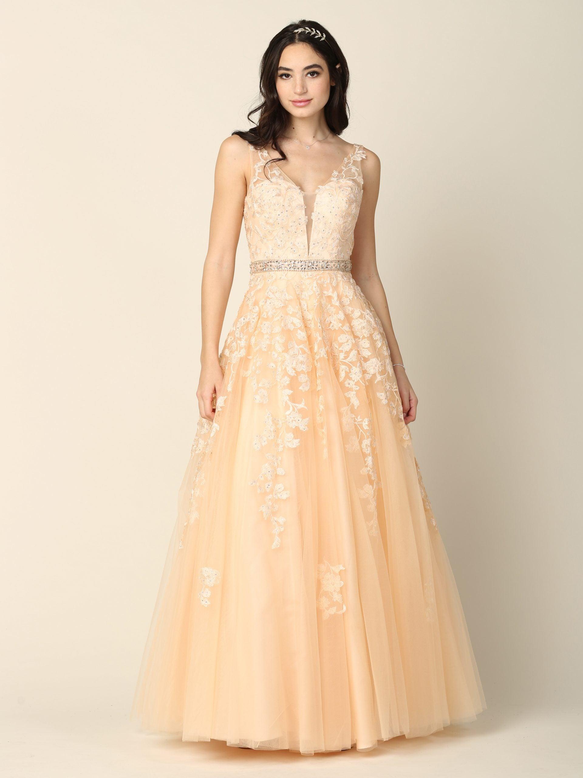 Royal Long Formal Sleeveless Prom Ball Gown