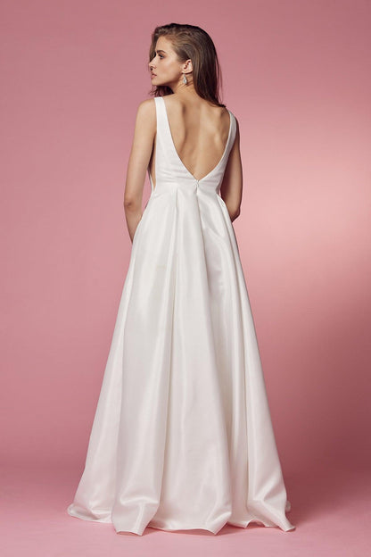 Long Formal Sleeveless Wedding Dress - The Dress Outlet