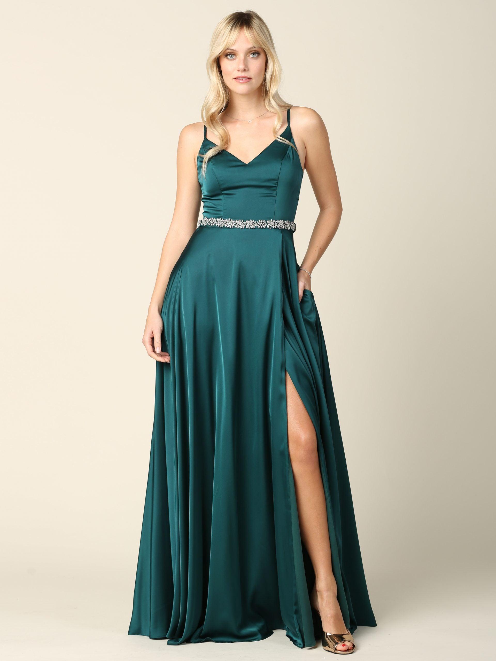 Long Formal Spaghetti Strap Bridesmaids Dress - Red / XL Long Formal Spaghetti Strap Bridesmaids Dress - Red / XL