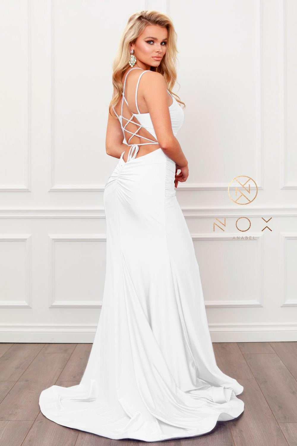 Long Formal Spaghetti Strap Wedding Dress - The Dress Outlet