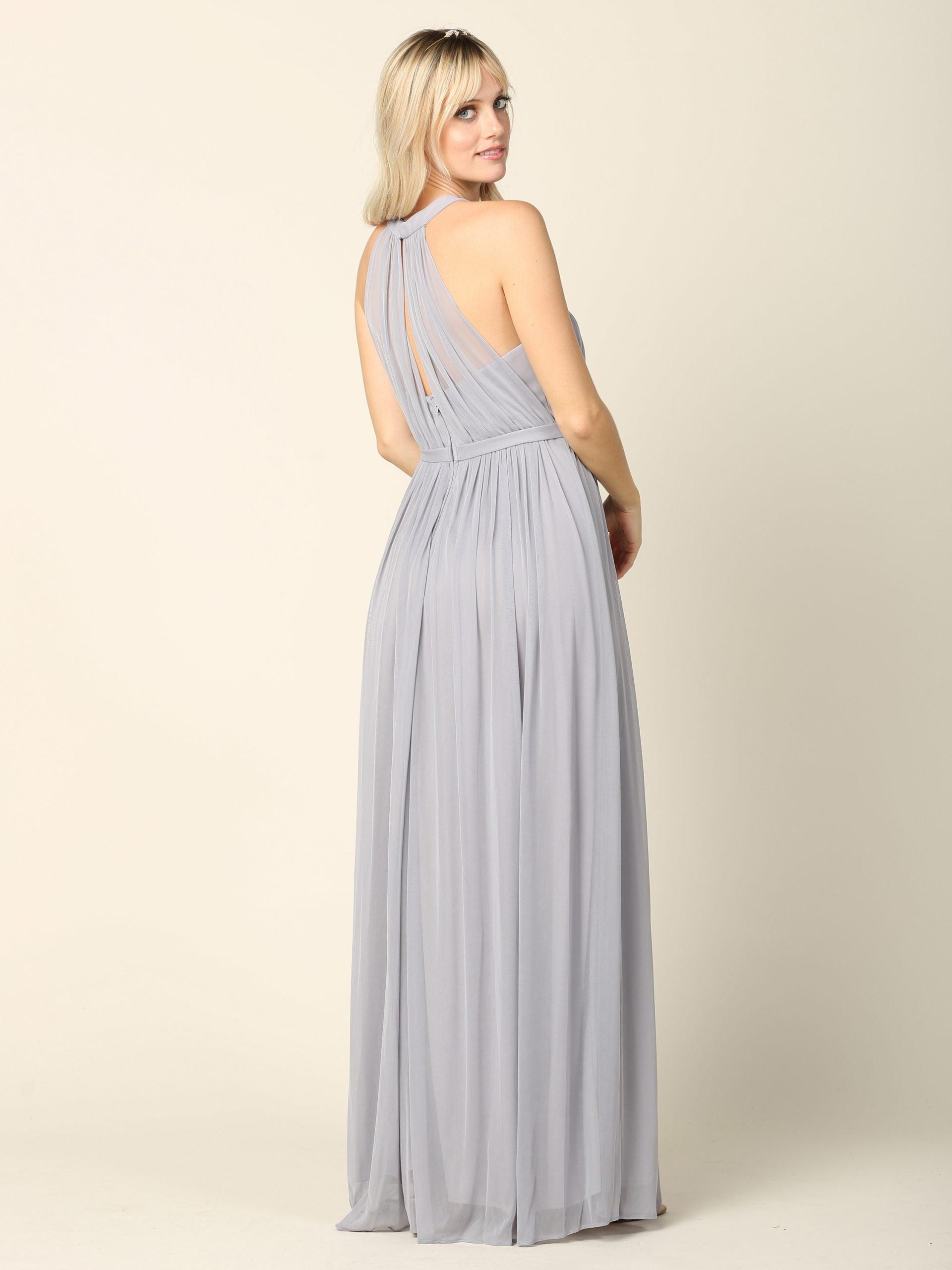 Long Halter Bridesmaids Dress