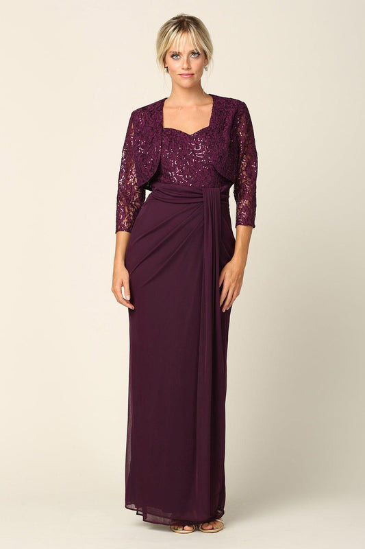 Long Mother of the Bride 2 Piece Formal Bolero Dress Sale - The Dress Outlet